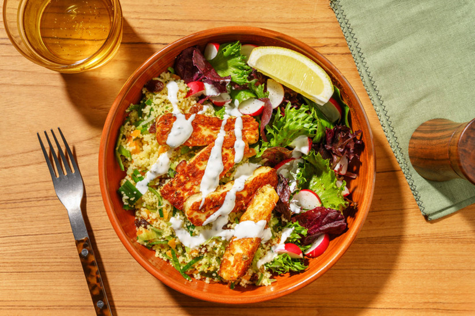 Honey-Lemon Halloumi & Jewelled Couscous