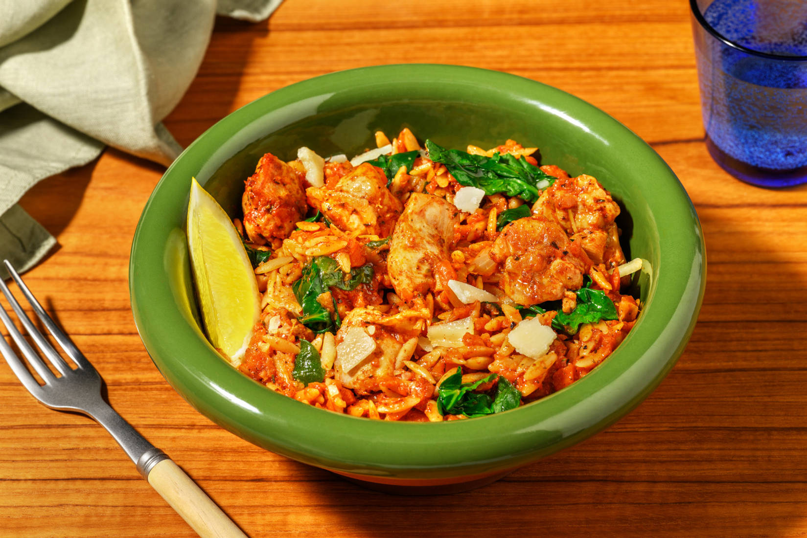 Baked Italian Chicken & Spinach Risoni