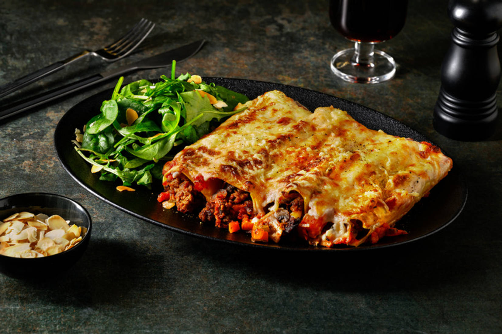 Herby Tomato Veggie Mince & Mushroom Cannelloni