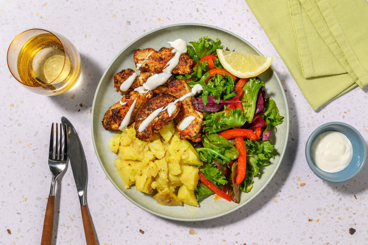 Chicken Tenders & Crushed Lemon Potatoes
