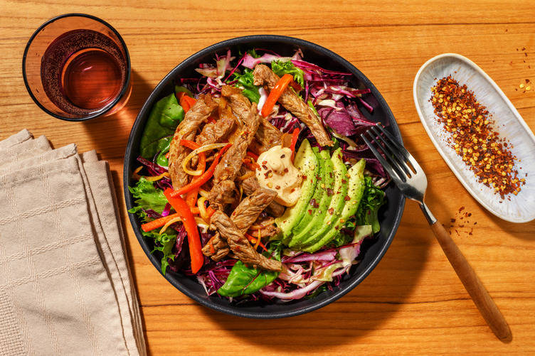 Speedy Beef & Prawns Fajita Salad Bowl