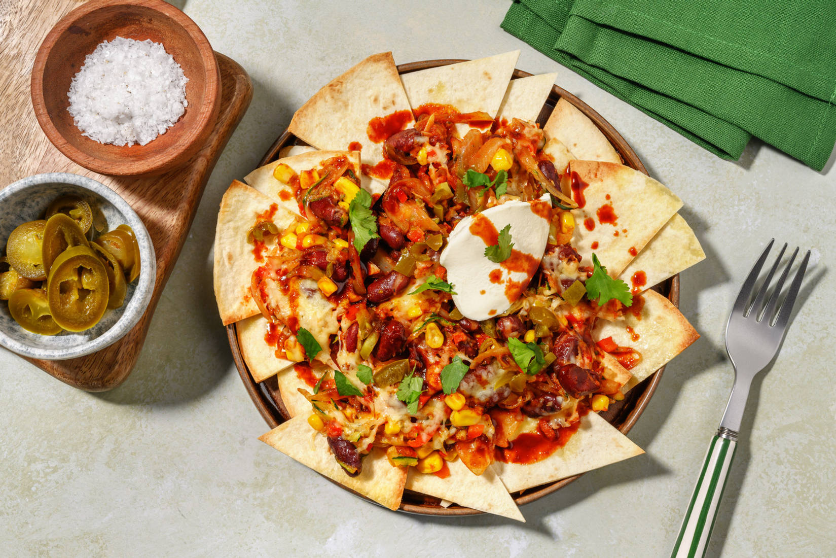 Fiery Chipotle Bean & Jalapeño Nachos