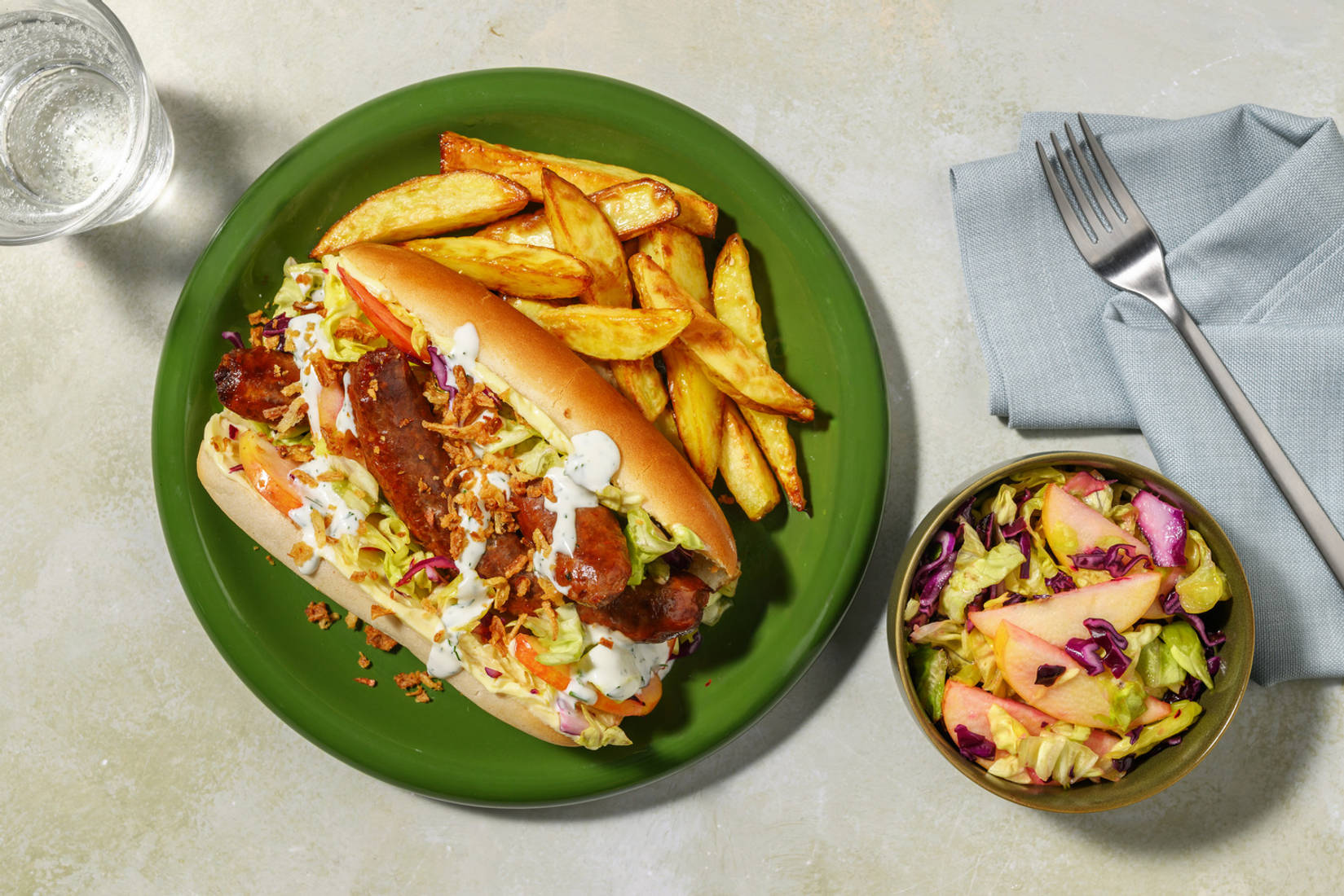 Herby Pork Sausage & Slaw Hot Dogs