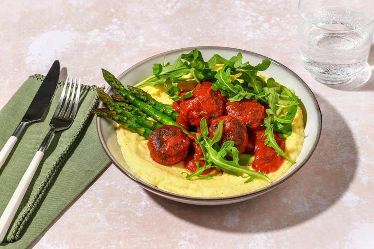 Italian Beef Meatballs & Parmesan Polenta 