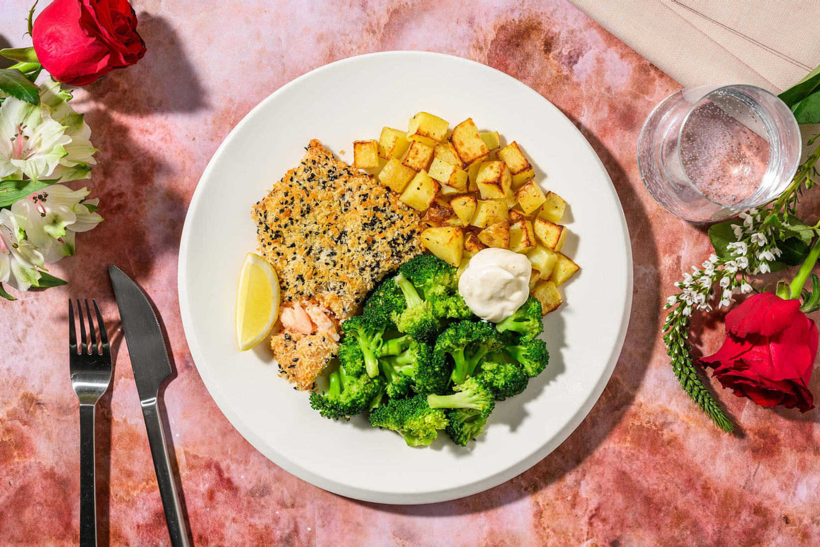 Panko-Sesame-Crusted Double Salmon