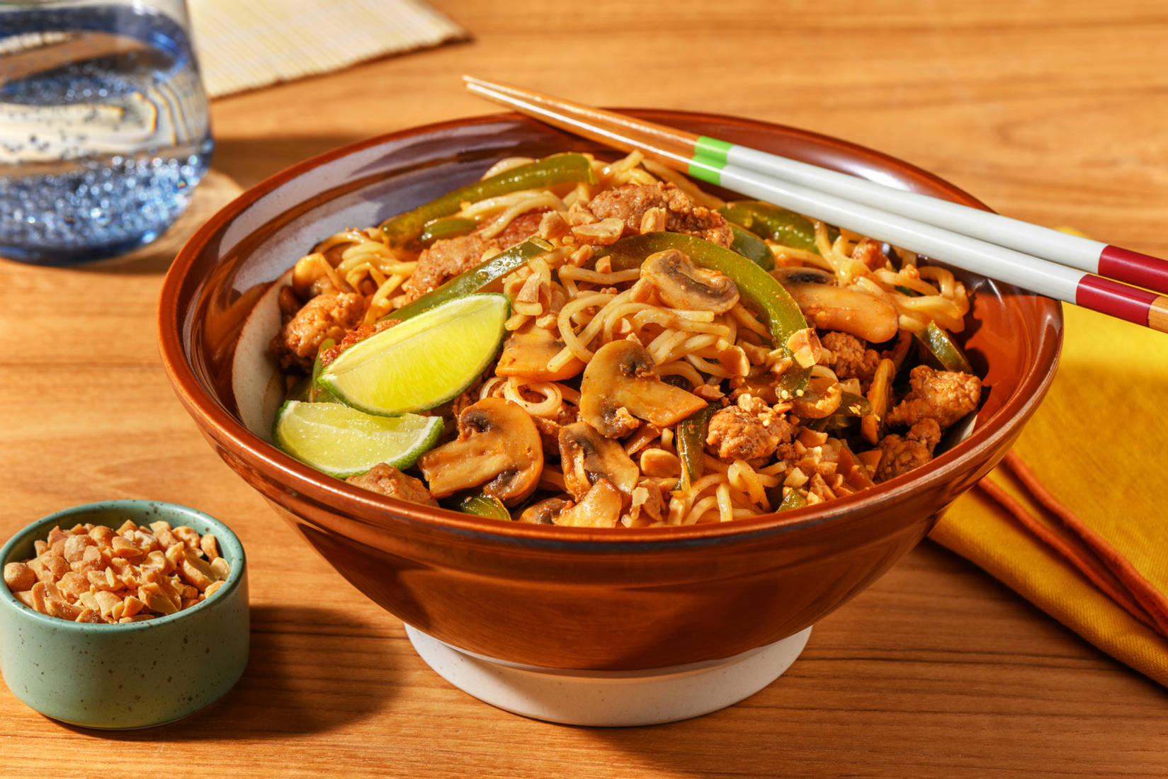 Korean Style Honey Beef and Peanut Noodles