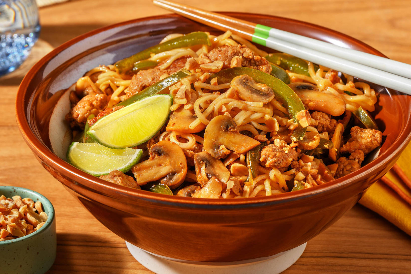 Korean Style Honey Beef and Peanut Noodles