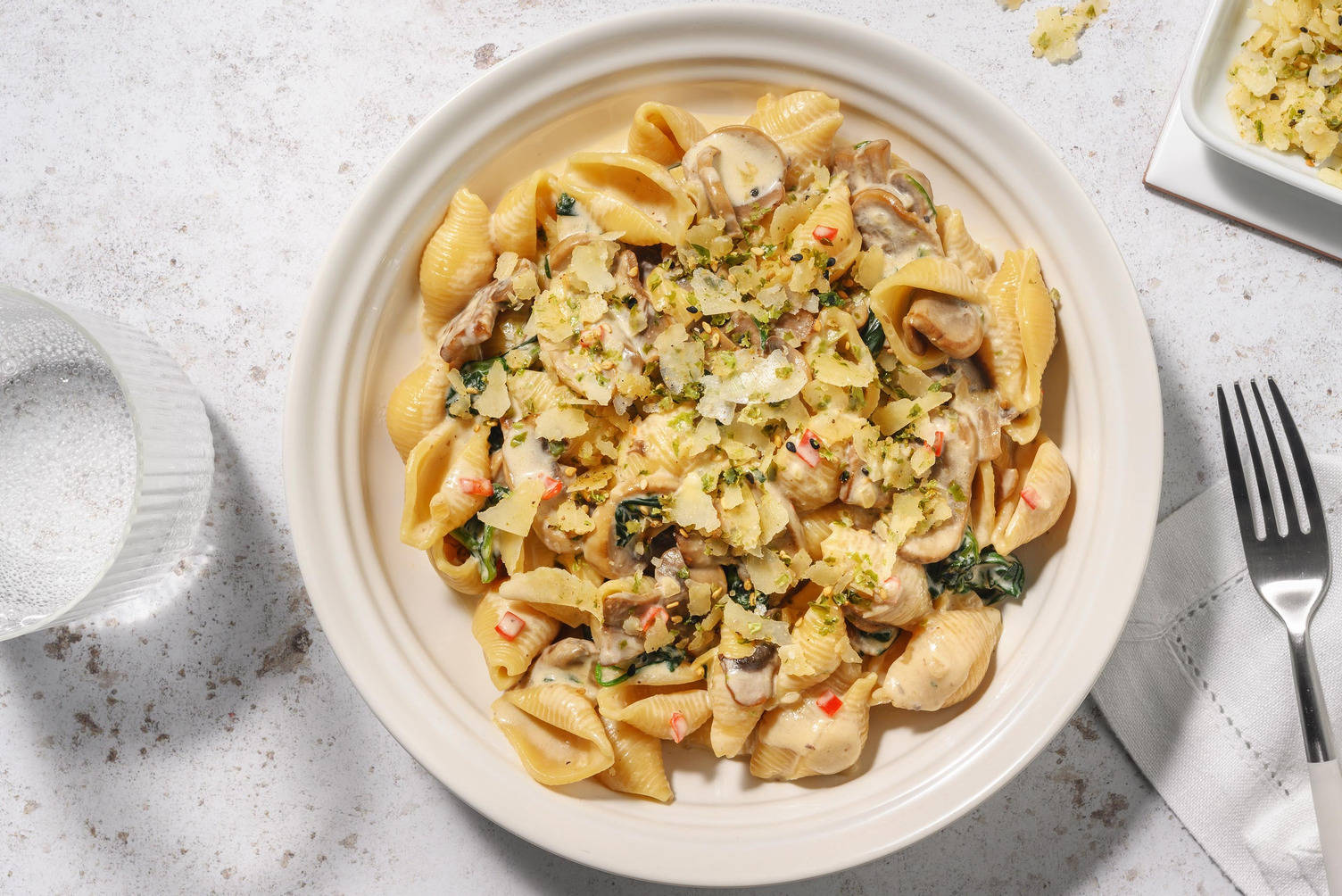 Conchiglie aux champignons au miso