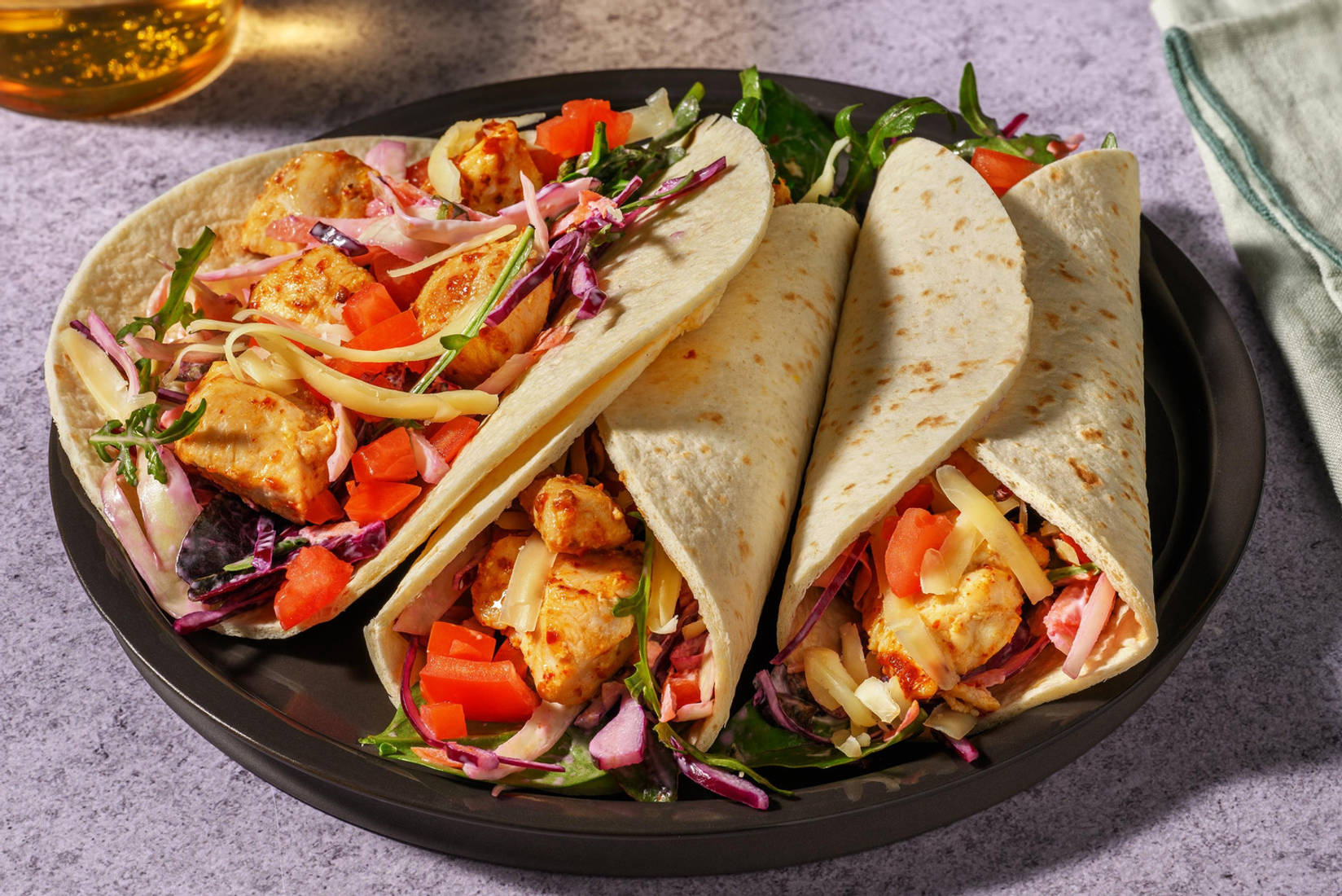 Honey-Harissa Cheesy Chicken Wraps