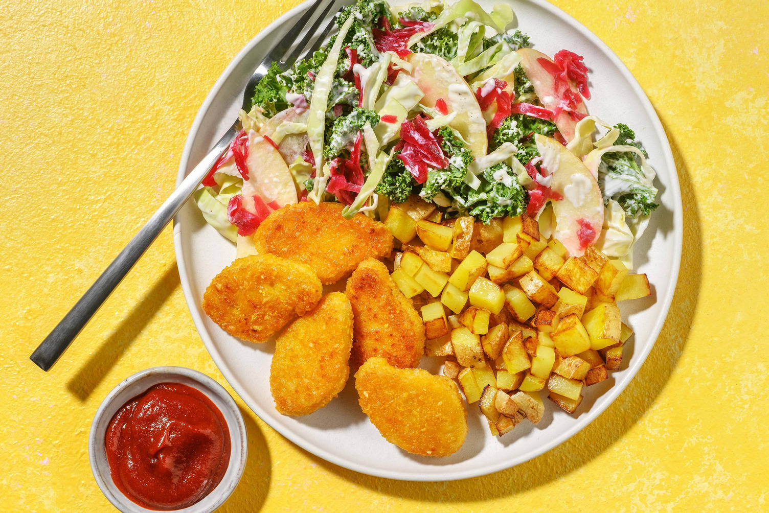 Amerikanskinspirerad vegonuggetbowl