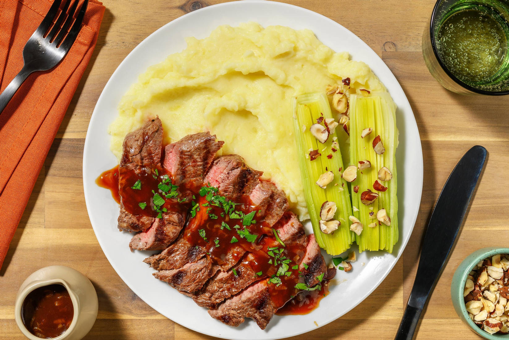 Grillet biff og sjalottløksaus