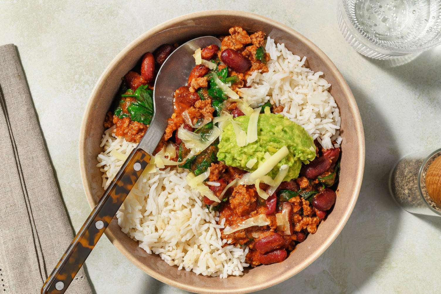 Beef Chilli con Carne and Rice
