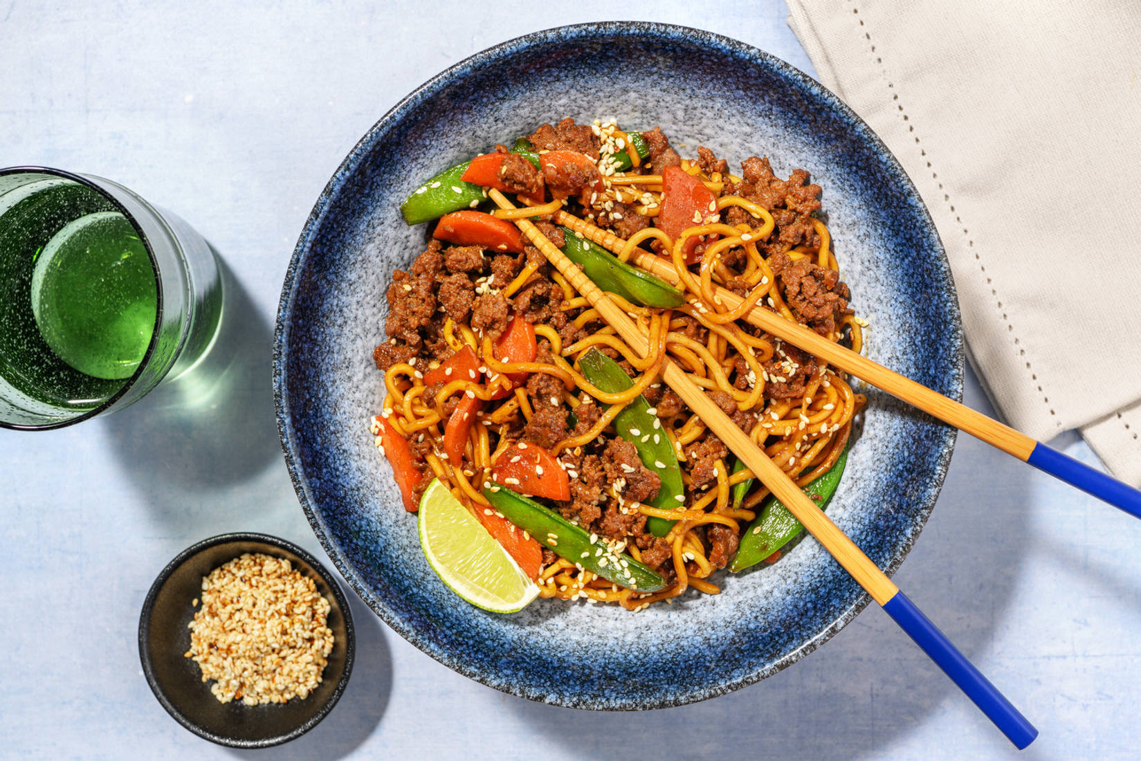 Indonesian Style Spiced Honey Beef Noodles