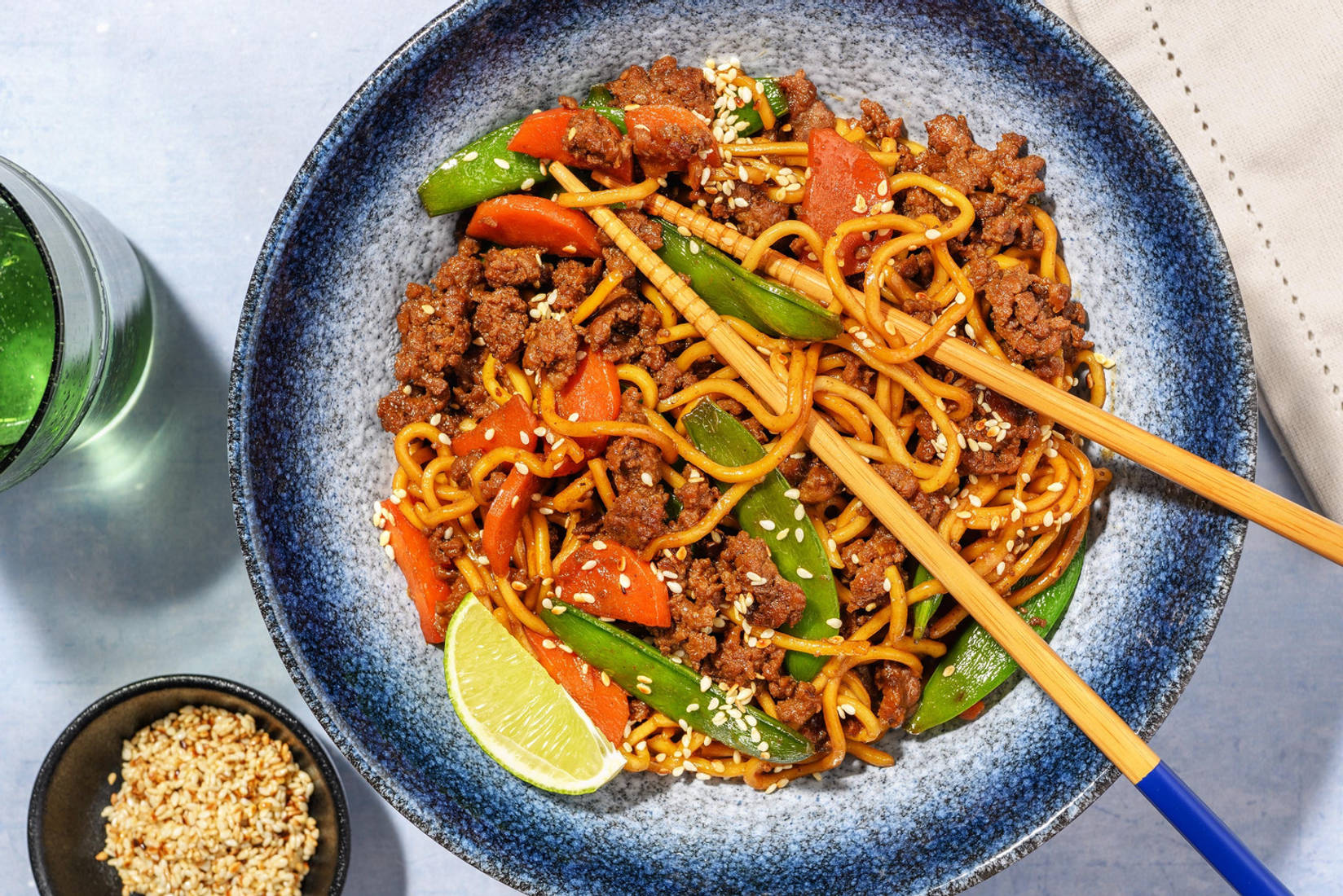 Indonesian Style Spiced Honey Beef Noodles