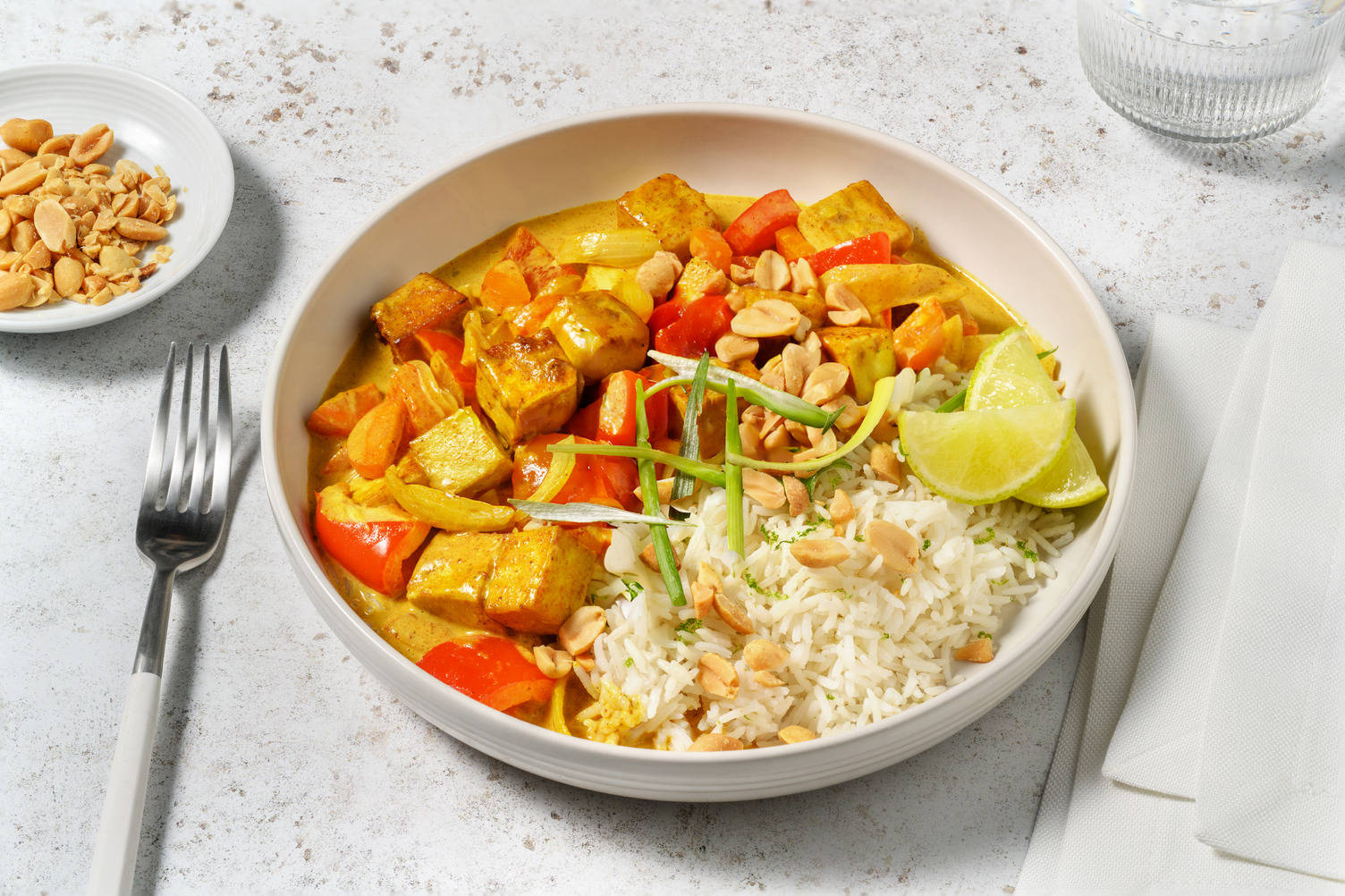 Curry tailandés de tofu con verduras