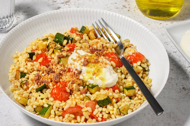 Orzo extra-saporito alle alici sott'olio e 'muddica'