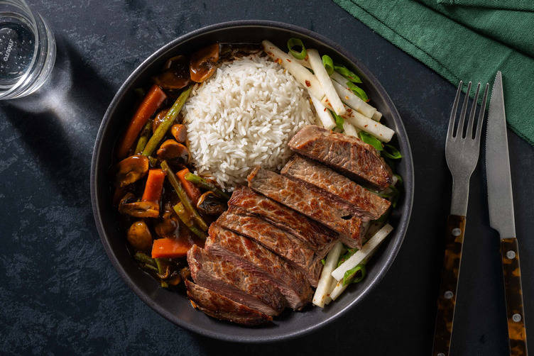 Koreansk-inspirert biff i 'ganjang'-saus