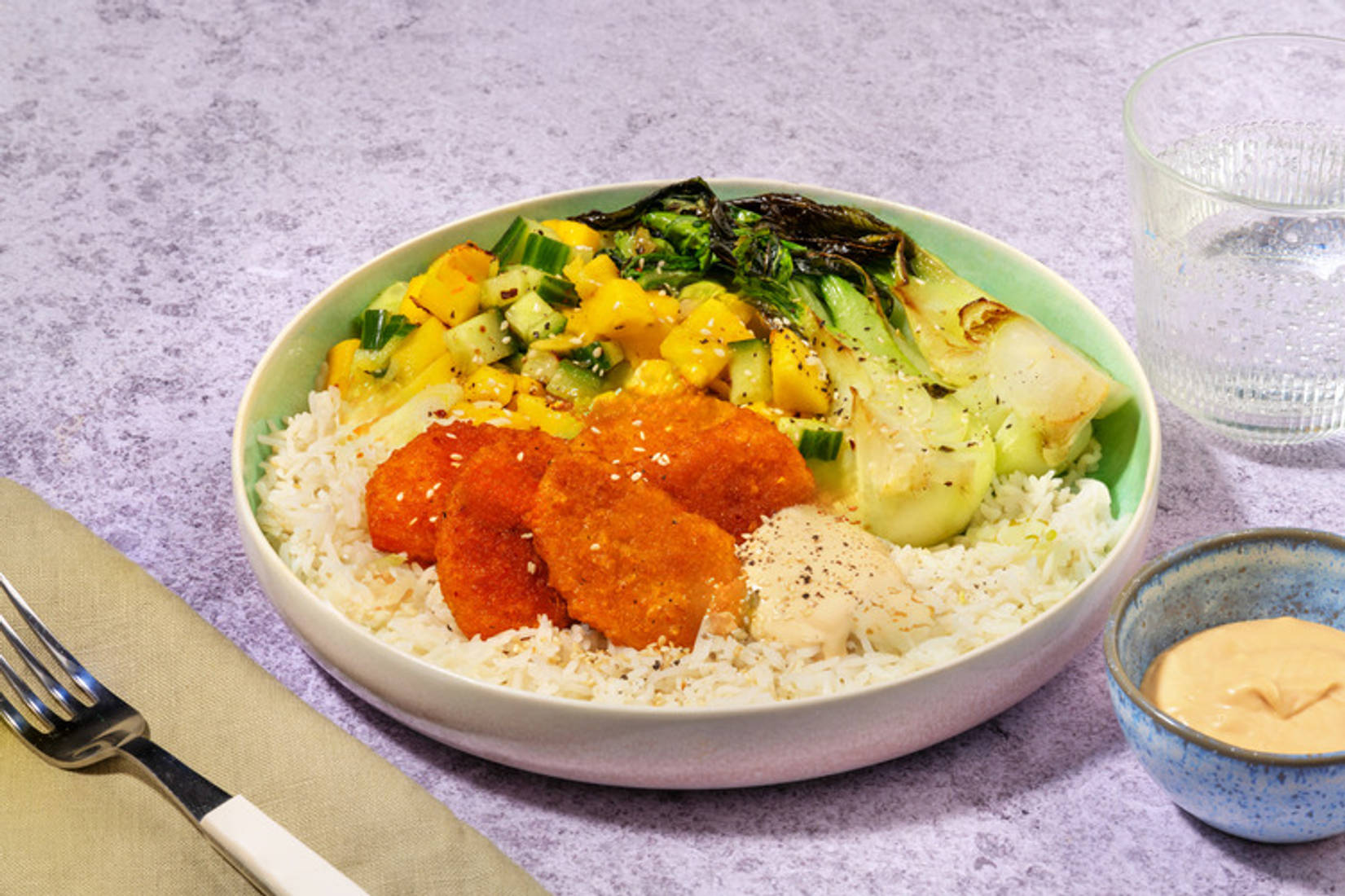 Veganska nuggets med röd thaicurry