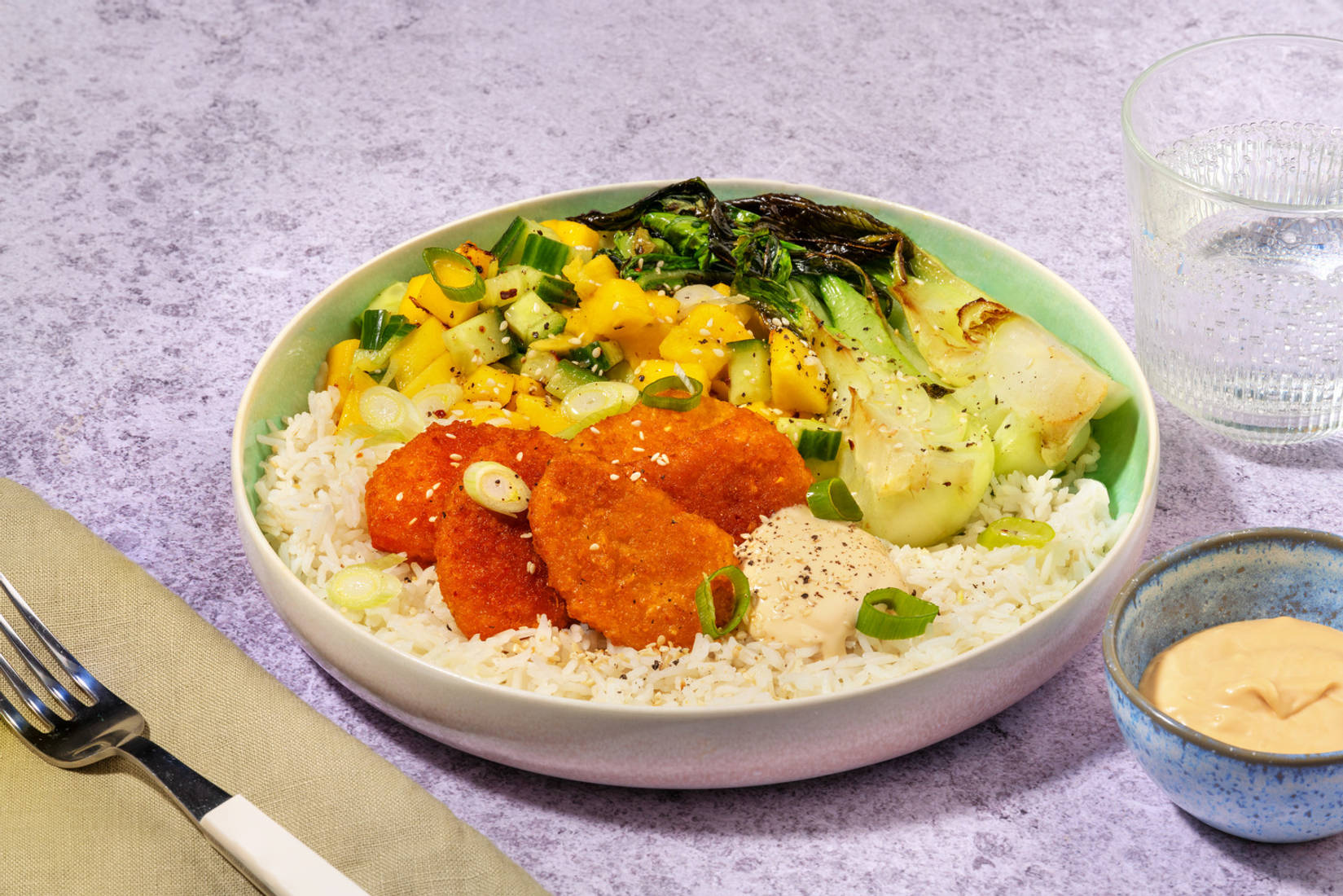 Veganska nuggets med röd thaicurry