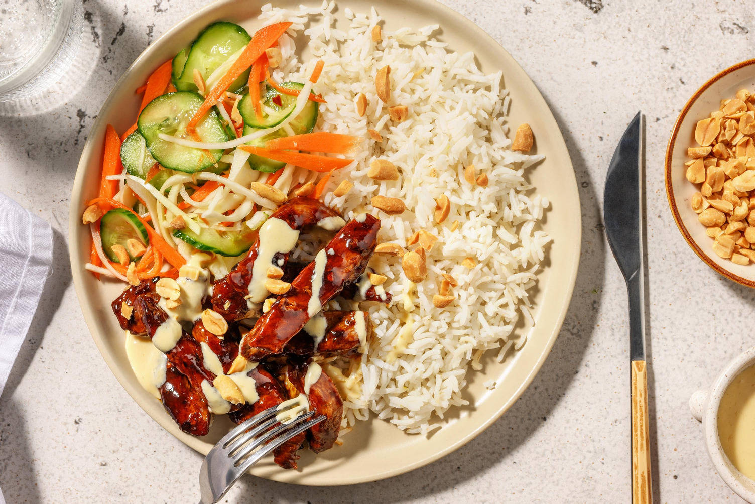 Bulgogibowl met Koreaanse stijl biefstukreepjes