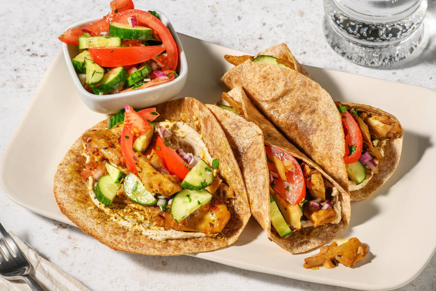 Veggie döner kebab wraps met za'atar