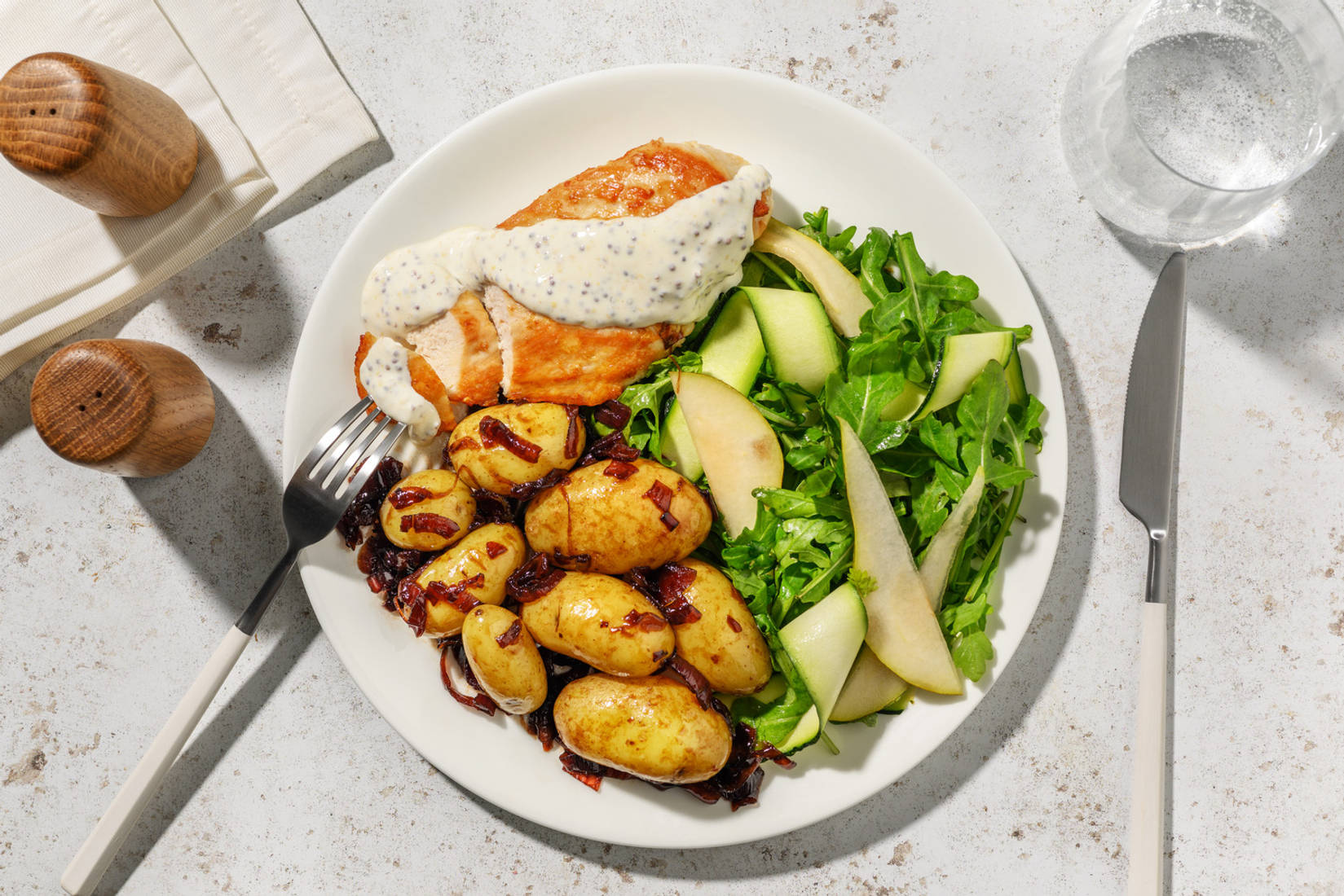 Kylling i cremet sennepssauce