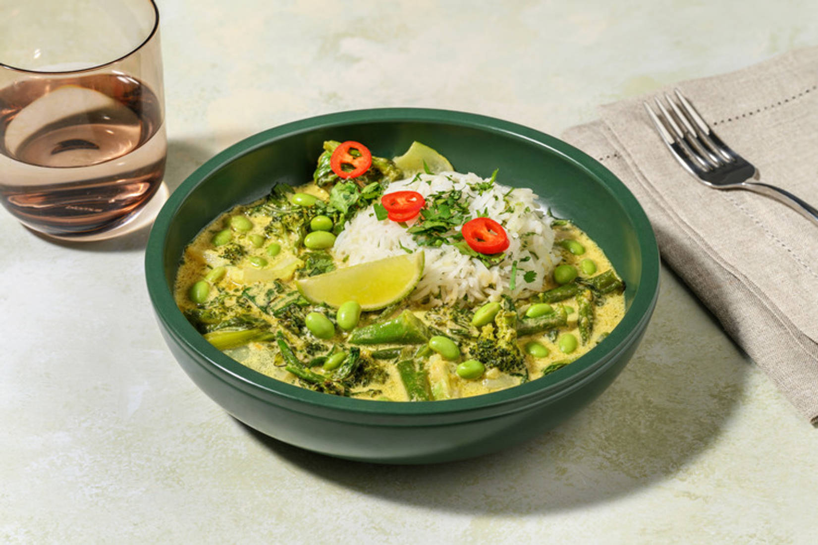 Green Thai Veg Curry with Prawns