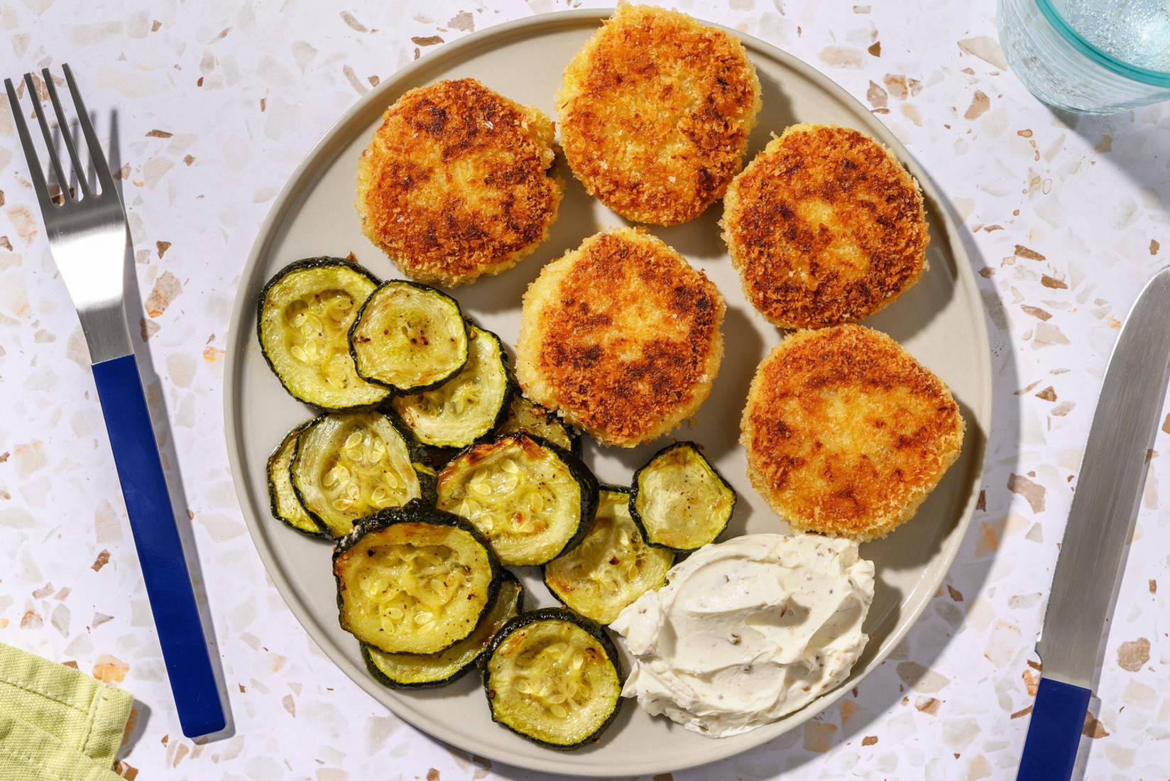 Crocchette di pesce e zucchine all'agro