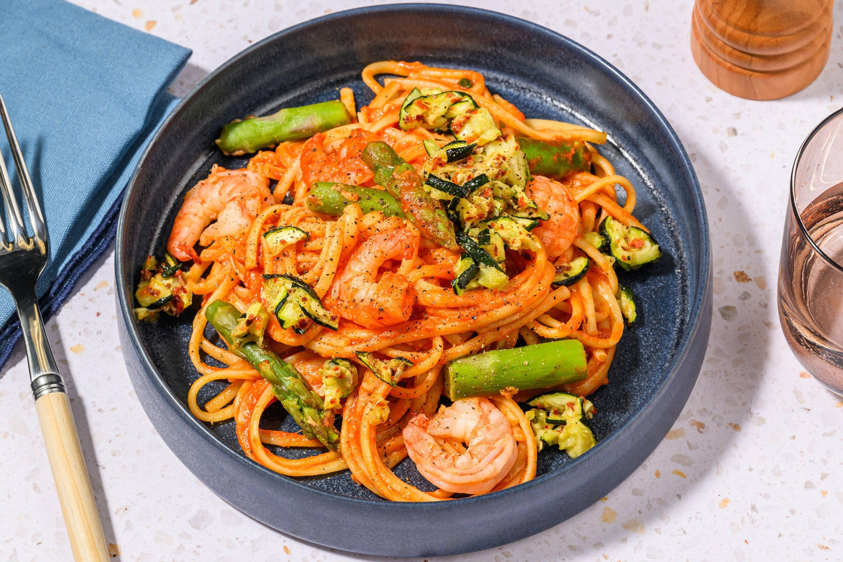 Prawn and Tomato Linguine