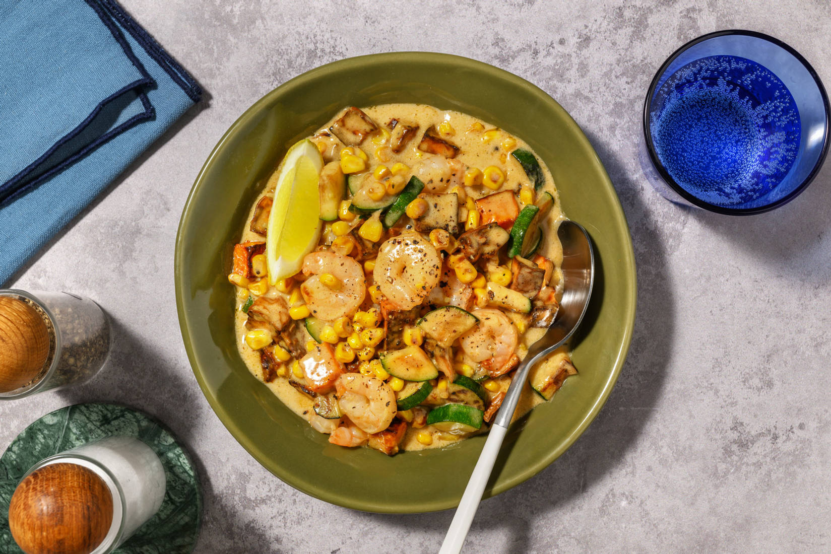 Cajun Style Prawn and Corn Chowder