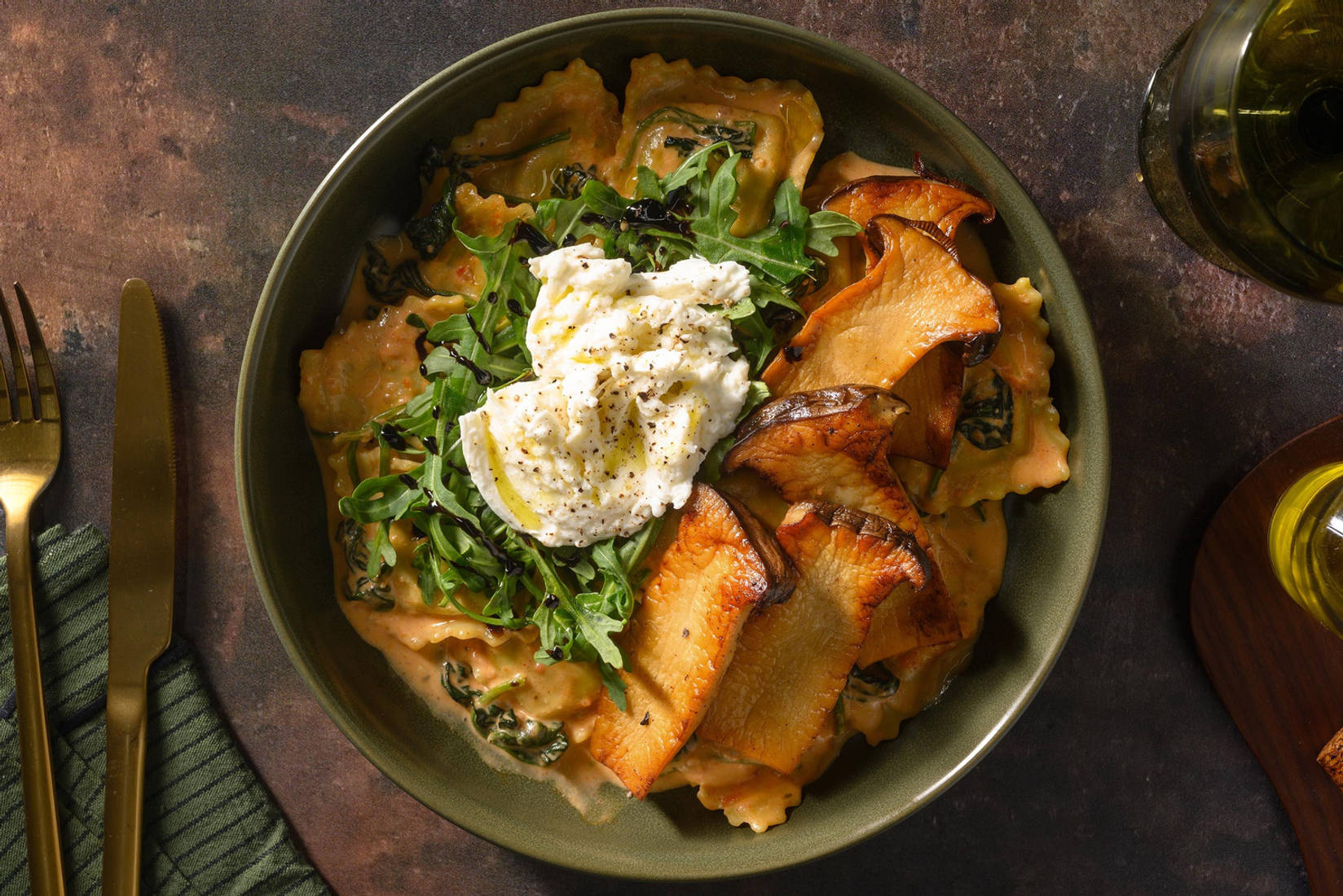 Gefüllte Maxi-Ravioli mit Büffelmozzarella