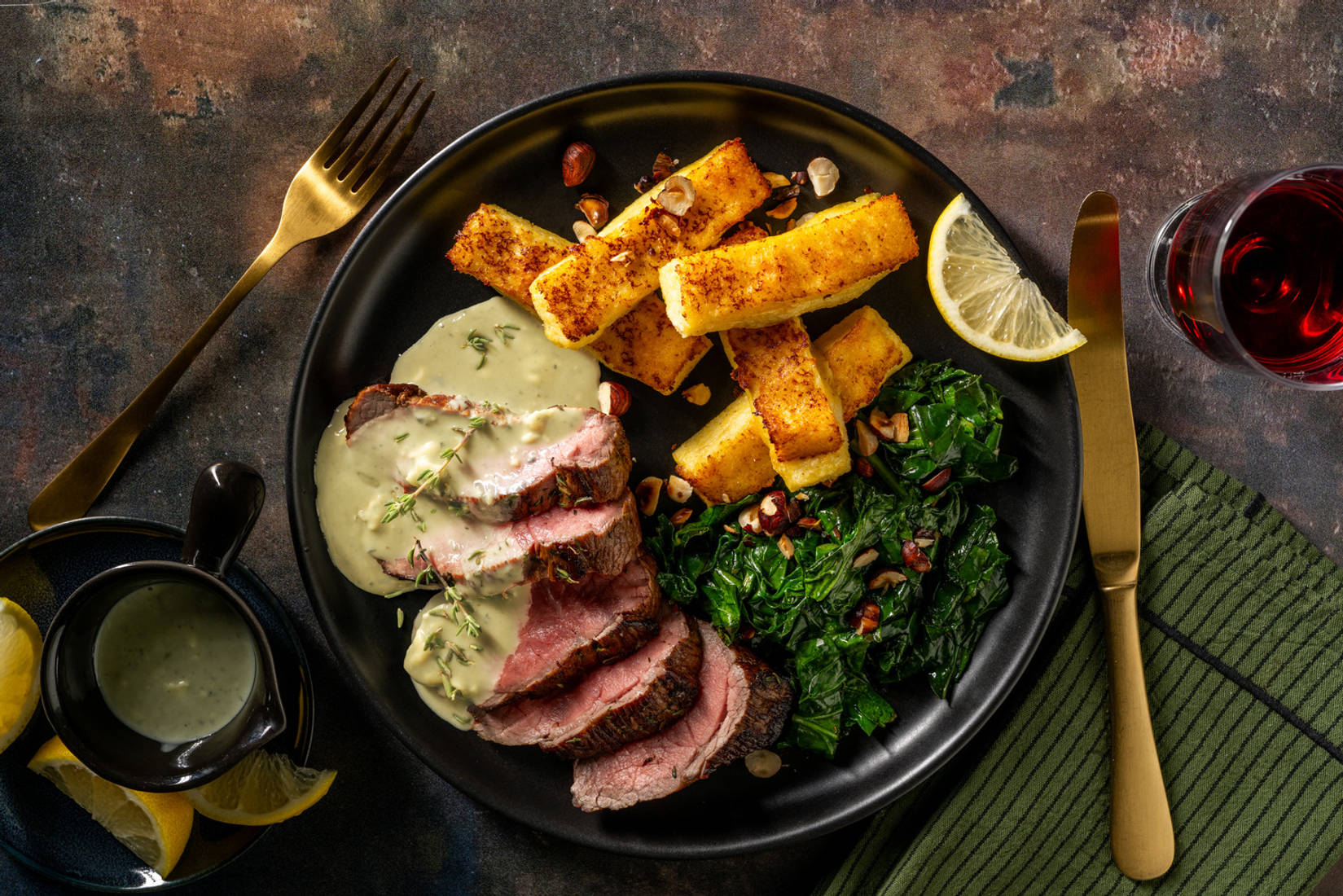 Tagliata di manzo e fonduta al Gorgonzola Dop