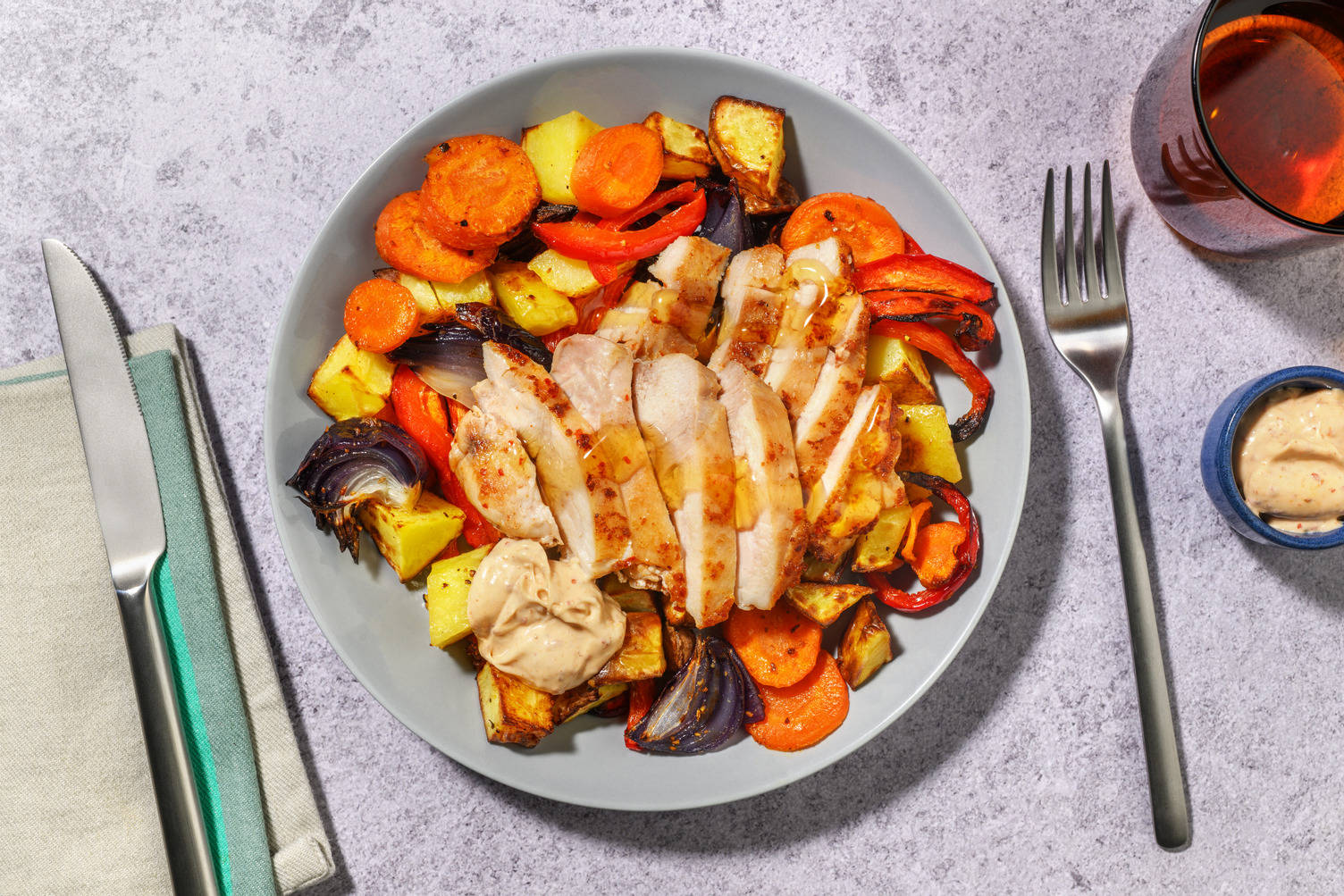 Harissa Chicken and Cumin Roast Veg