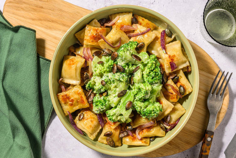 Mini-Maultaschen in Käse-Sahne-Soße