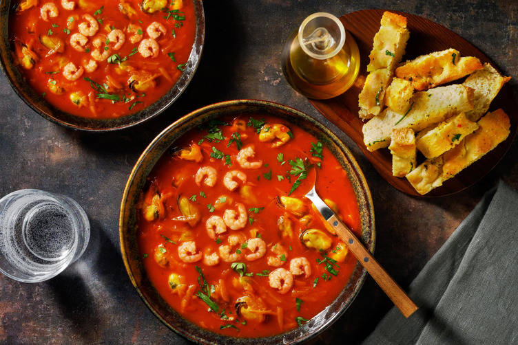 Zuppa ricca di cozze e gamberetti di Nonna Chiara
