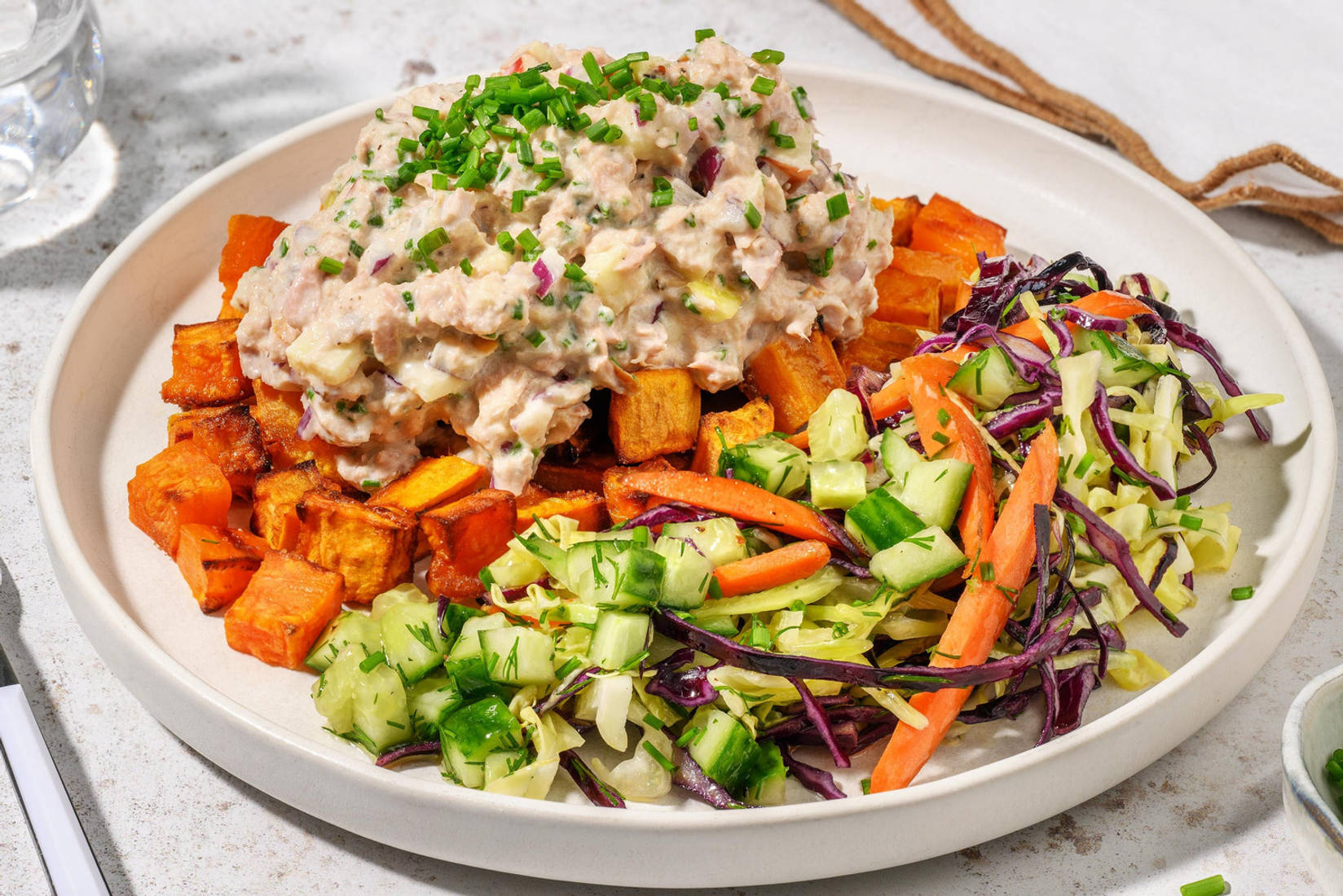 Salade de thon et patate douce en papillotte