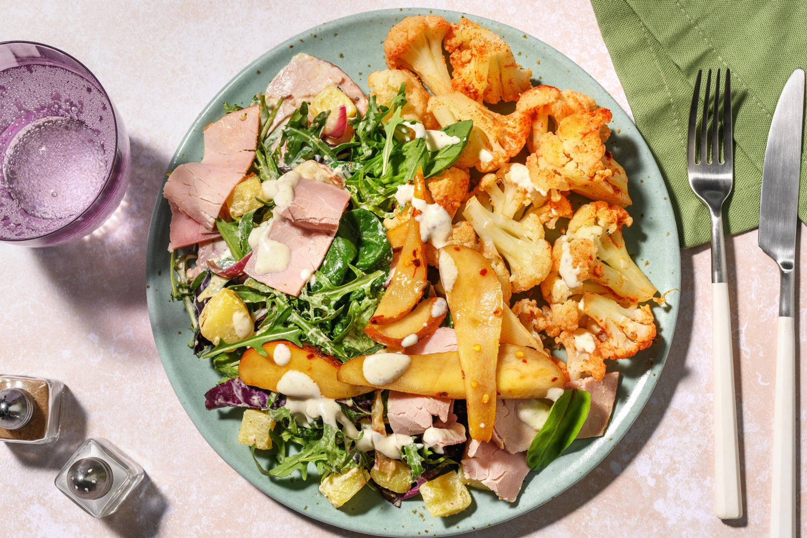 Blumenkohlsalat mit Krustenschinken