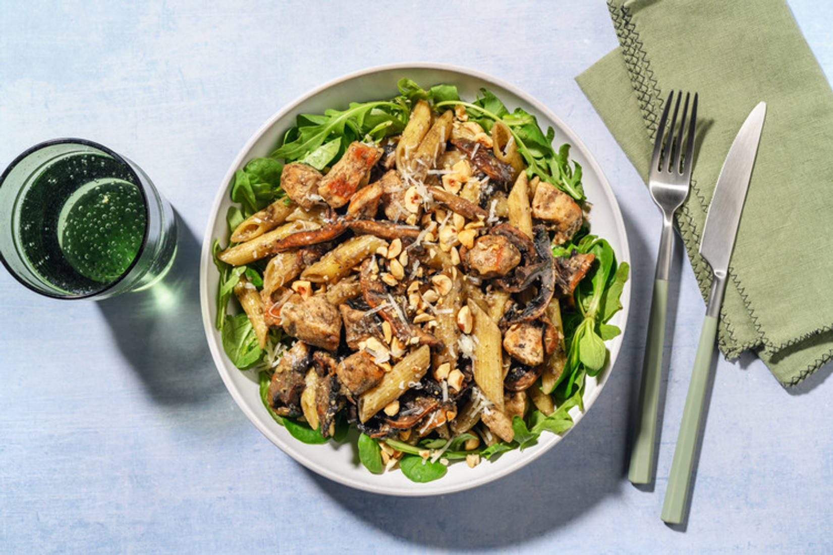 Penne forestières express au poulet & fromage