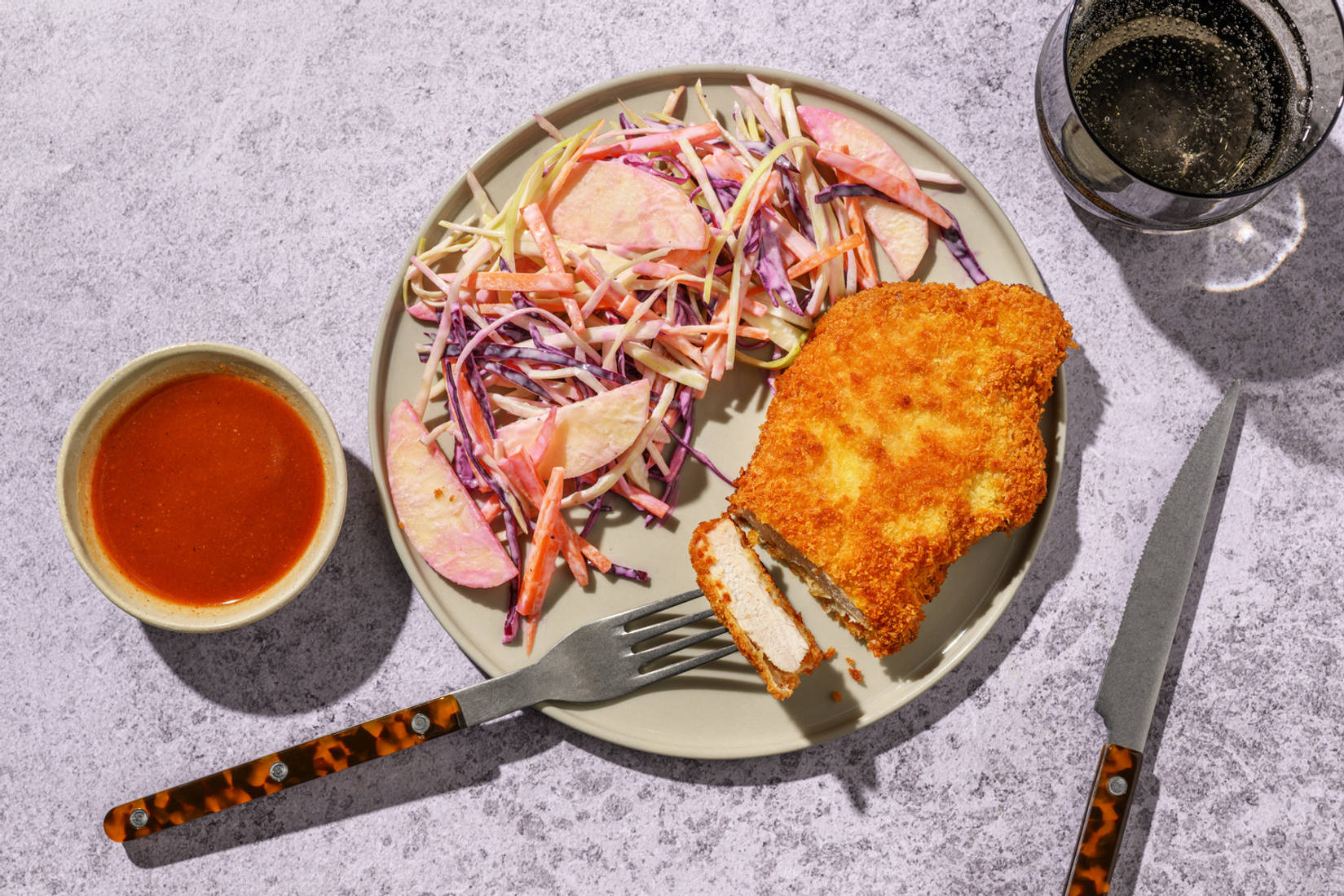 Schnitzel de poulet & sauce BBQ maison