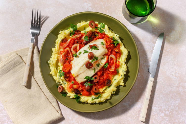 Psari plaki : lieu sauce tomate à la grecque