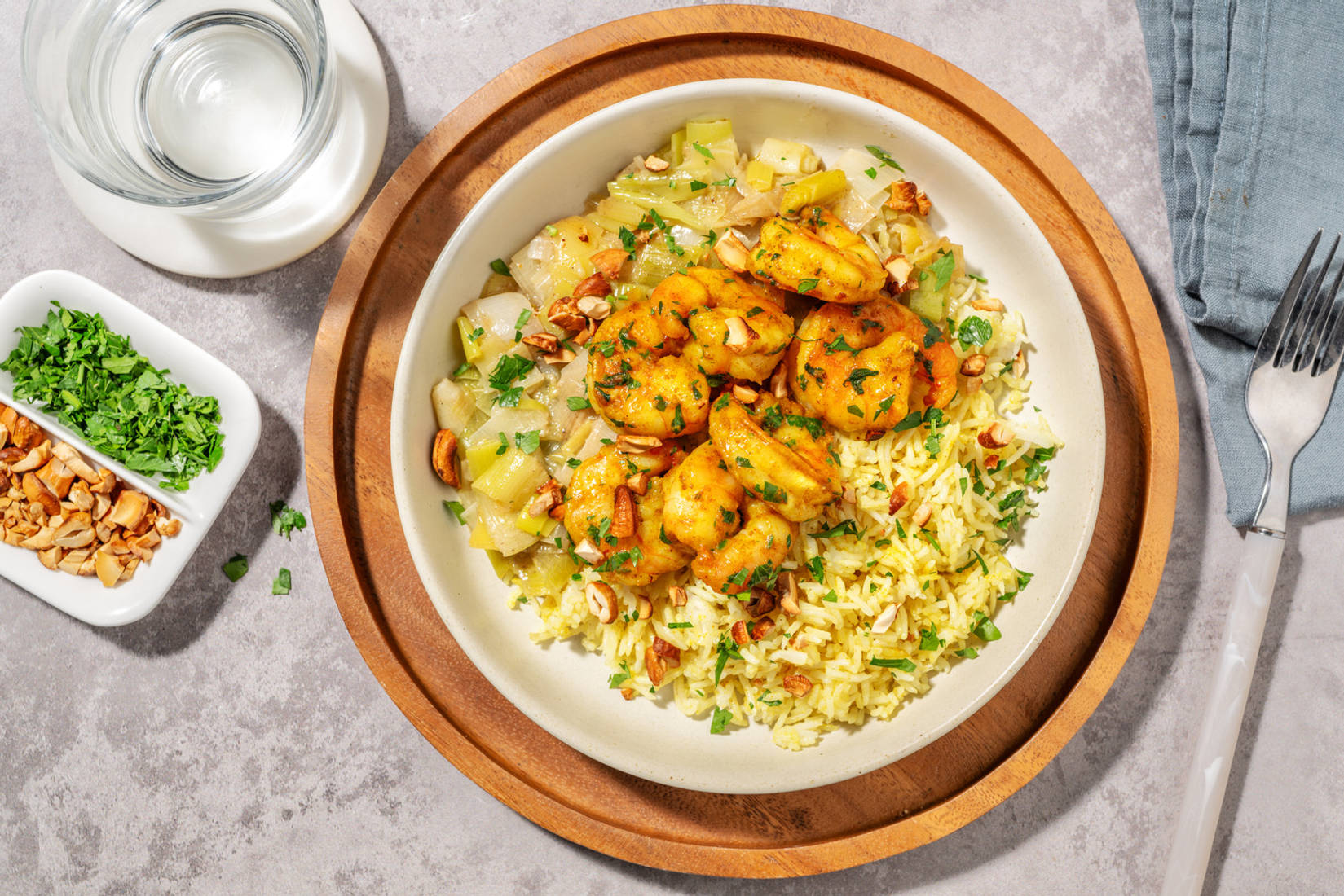 Bowl Énergie : crevettes, poireau & persil