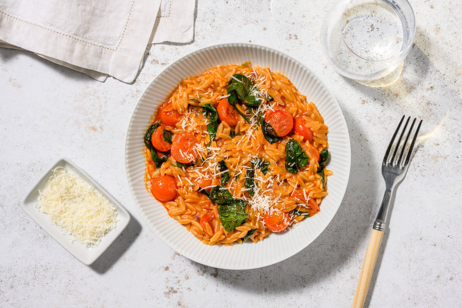 Orzo pilaf épinards & tomates cerises