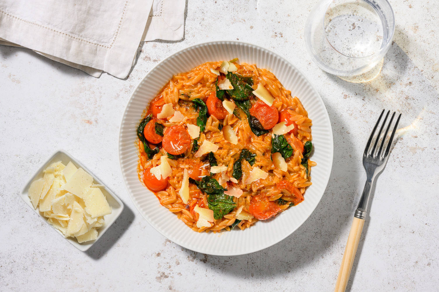 Orzo pilaf épinards & tomates cerises