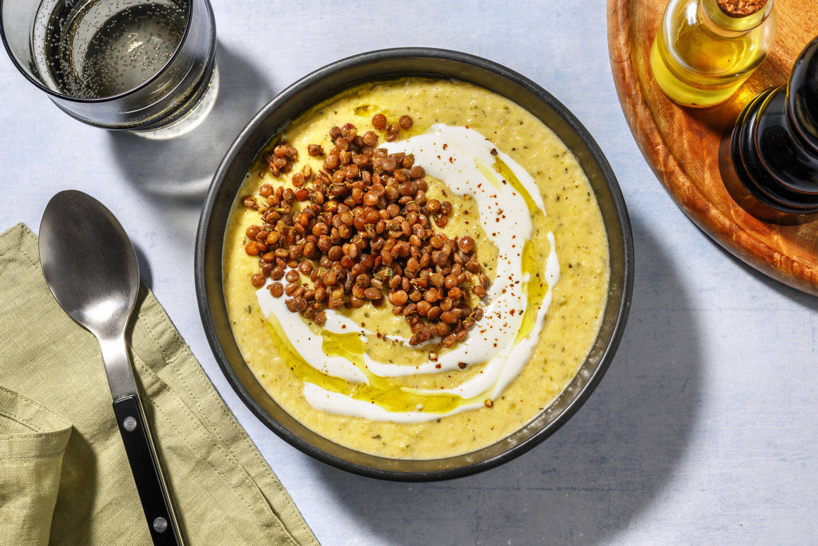 Crema casera de calabacín y manzana