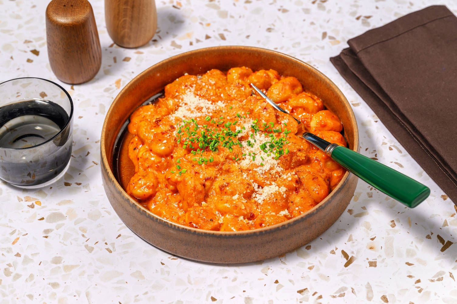 Gnocchis cremosos con sobrasada de Mallorca