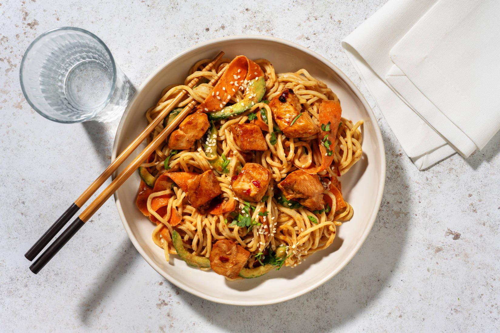 La Fraîche : poulet, nouilles & sauce satay