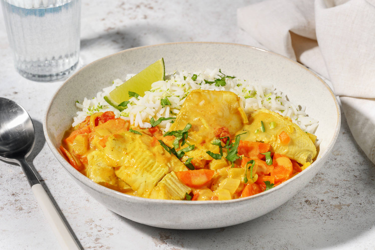 Curry de lieu & lait de coco façon Moqueca