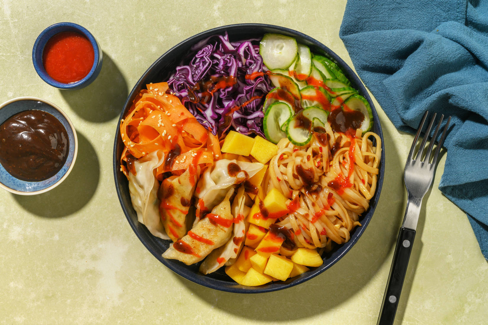 Pokebowl med grønnsaksgyoza