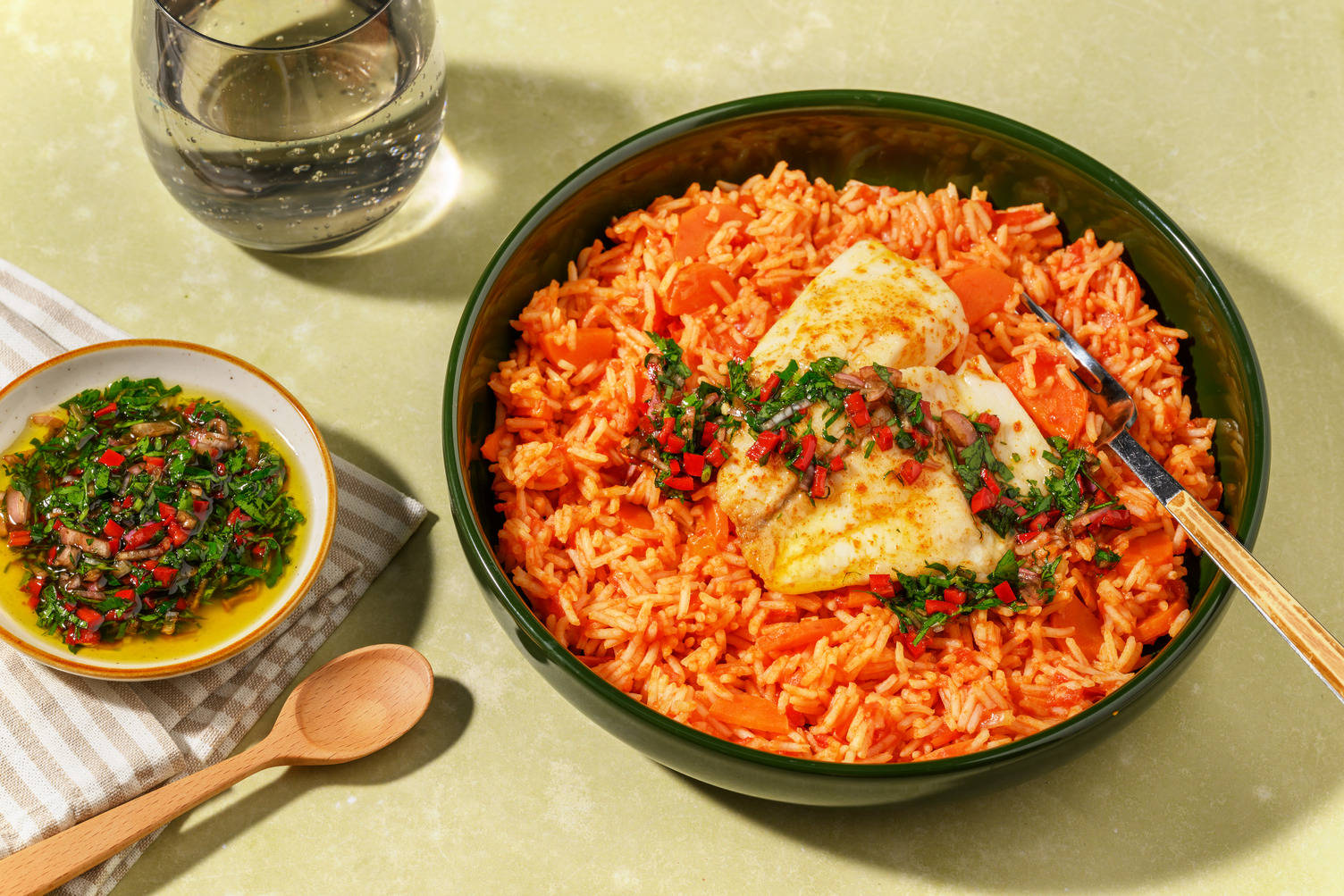 Lieu grillé sauce chimichurri à l’argentine