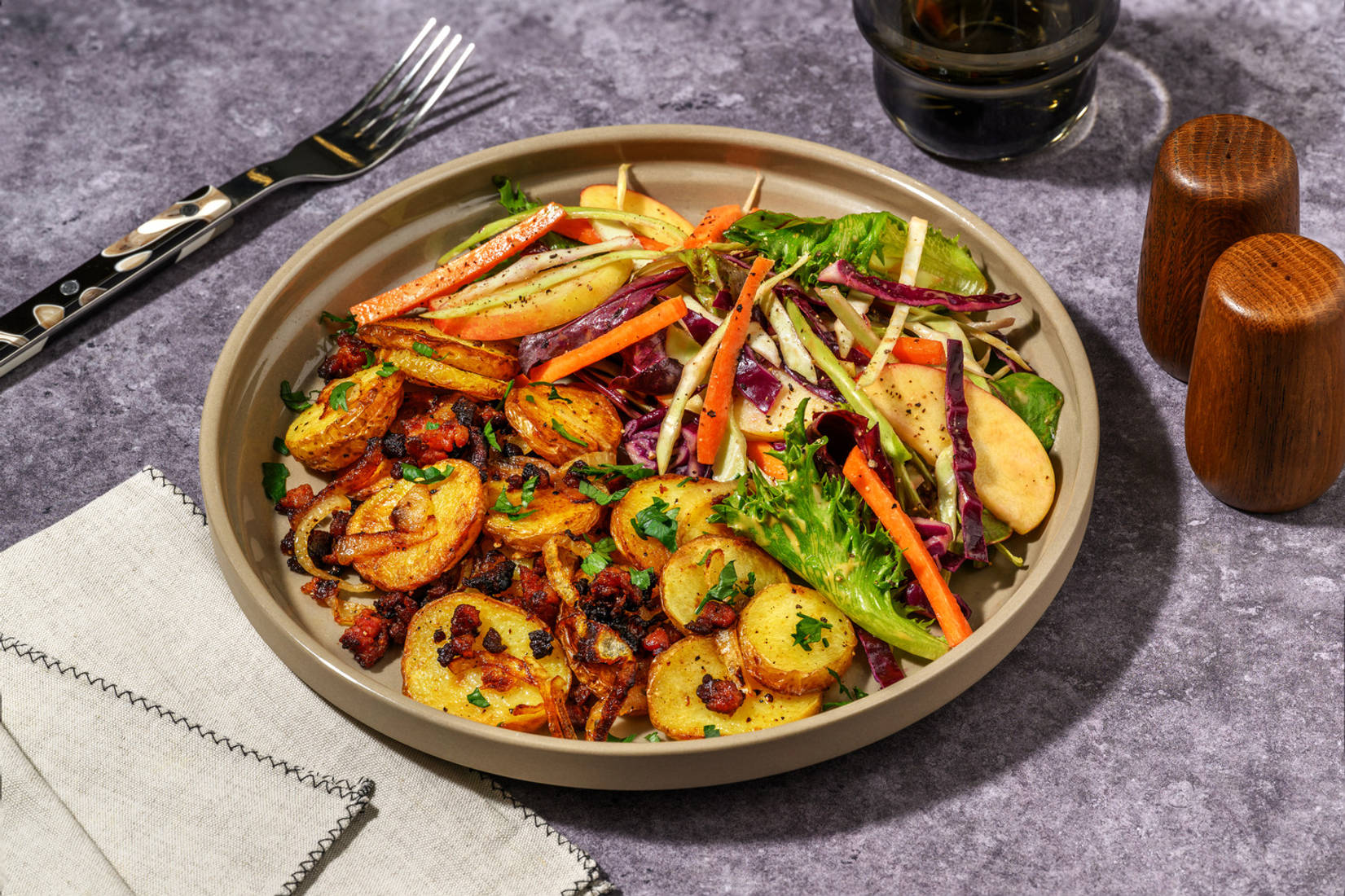 Pommes de terre sautées & lardons à l'allemande